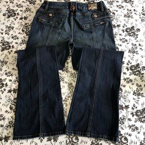 Baby Phat Jeans Mid Rise Boot Cut Blue Womens Size 13